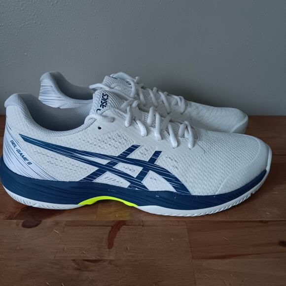 ASICS Gel-Game 9, Men\'s 10.5, TENNIS, WHT/BLUE main image 9